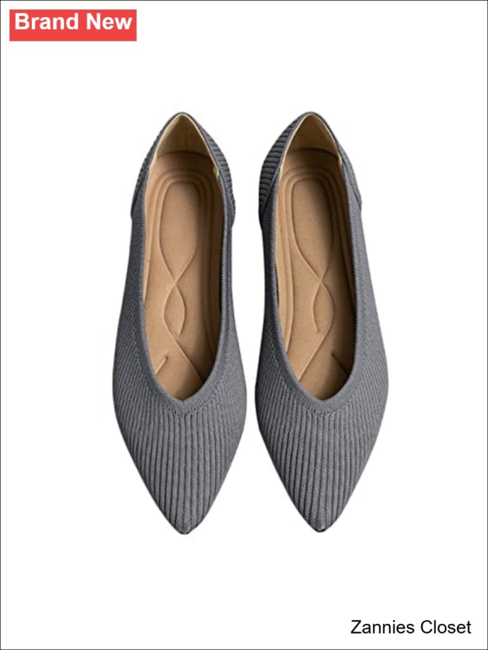 ✨ Pointed Toe Knit Ballet Flats Comfortable Slip On Dressy Shoes